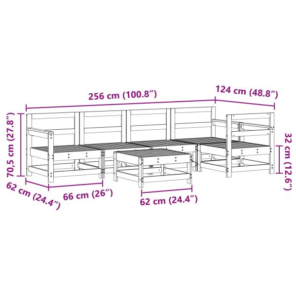Комплект за почивка в градина 7 pcs Восъчен Кафяв