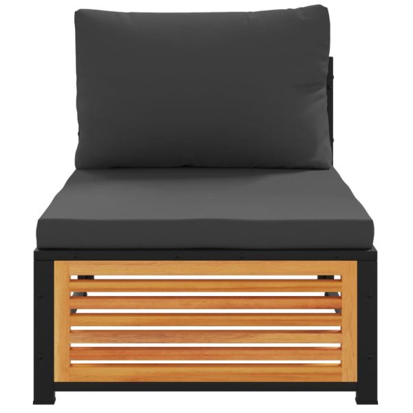 Градинско кресло без подлакътници, с възглавници, акация масив