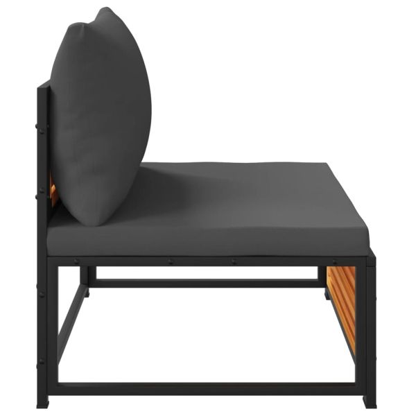 Градинско кресло без подлакътници, с възглавници, акация масив