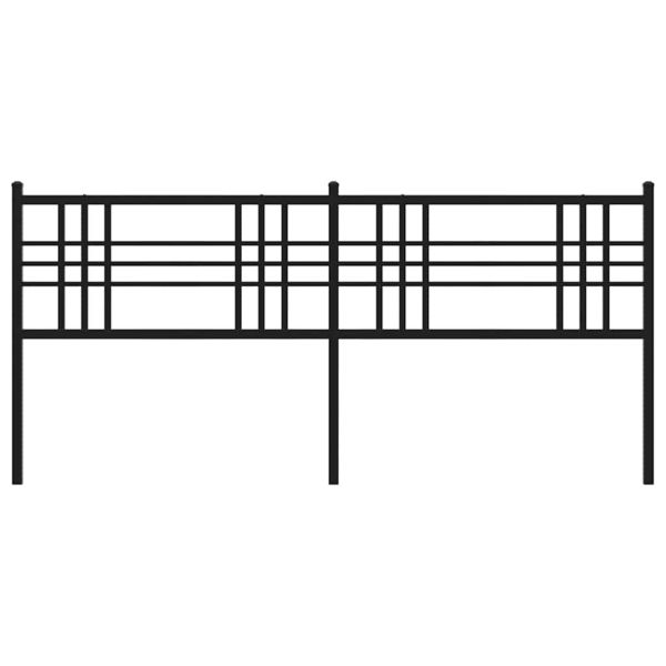 Метална резервна табла за легло, черна, 180 см