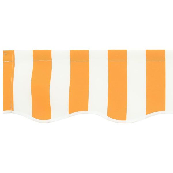 Резервен плат за тента Жълт и бял 330 x 195 см Полиестер