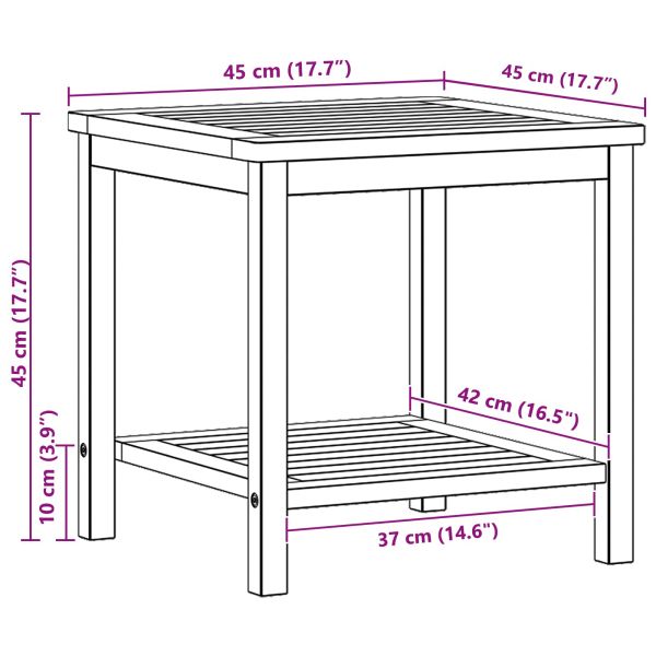 Странична маса Натурален маслен 45 x 45 x 45 cm