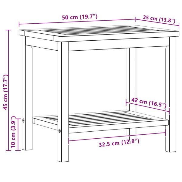 Странична маса Натурален маслен 50 x 35 x 45 cm