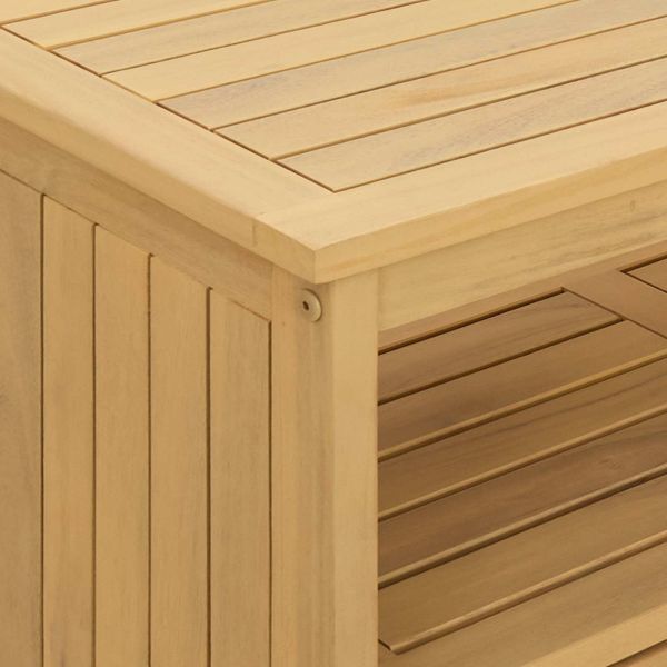 Градинска конзолна маса с рафт Светъл акация 110 x 35 x 75 cm