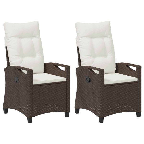 Градински стол 2 pcs Кафяв и Кремав 56 x 60 x 112 см