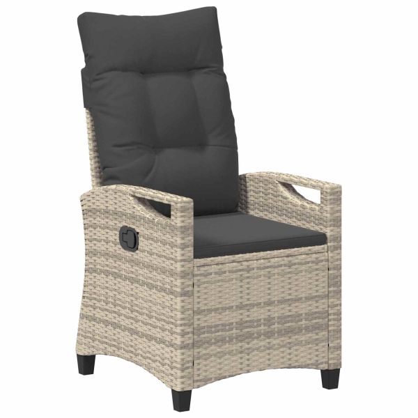 Лежанка за градина Светло сиво и тъмно сиво 56 x 60 x 112 см