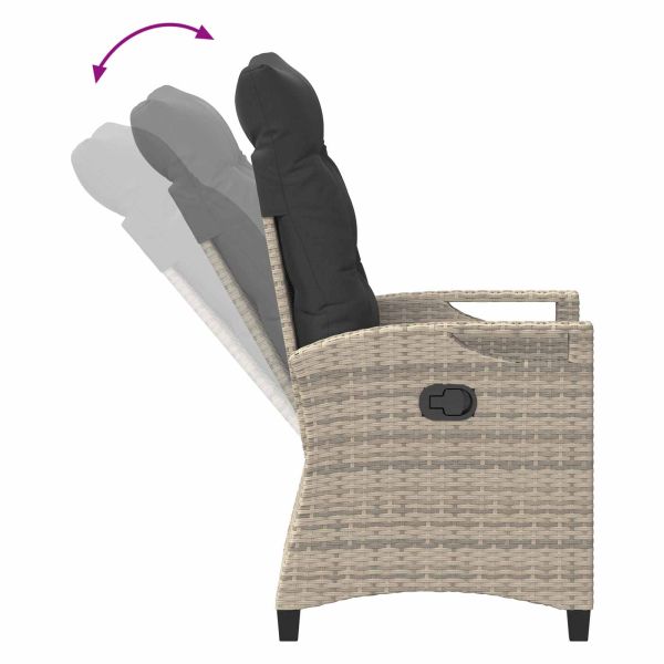 Лежанка за градина Светло сиво и тъмно сиво 56 x 60 x 112 см