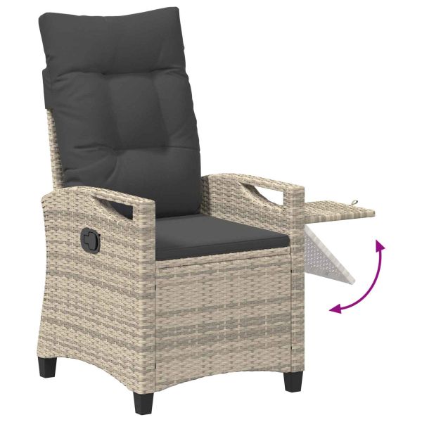 Лежанка за градина Светло сиво и тъмно сиво 56 x 60 x 112 см