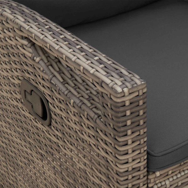 Градинска пейка с възглавница Сив и тъмен сив 105 x 60 x 112 см