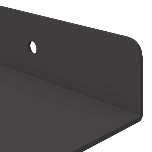 Стенен рафт с рафт със съхранение 4 pcs Черно 40 x 9 x 2,5 см