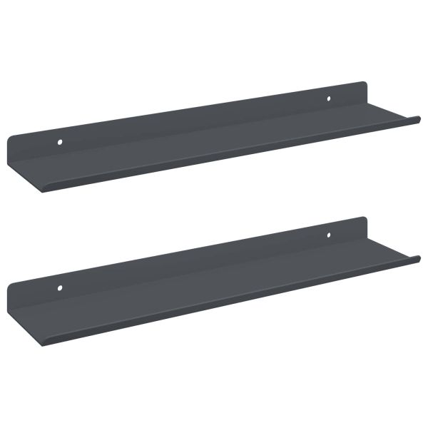 Стенен рафт с рафт 2 pcs Антрацит 40 x 9 x 2,5 см