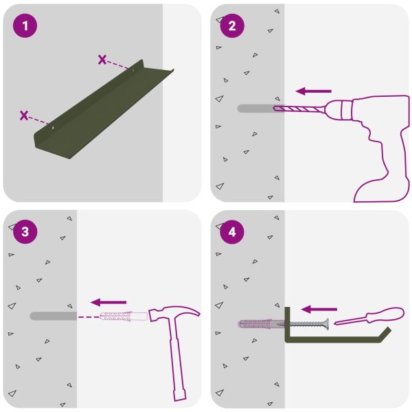 Стенен рафт с рафт 4 pcs Маслинено зелено 40 x 9 x 2,5 см