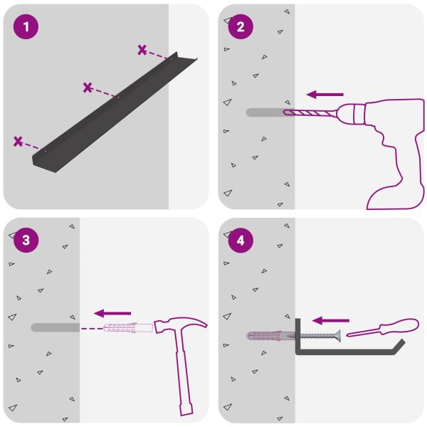 Стенен рафт с рафт със съхранение 2 pcs Черно 80 x 9 x 2,5 см