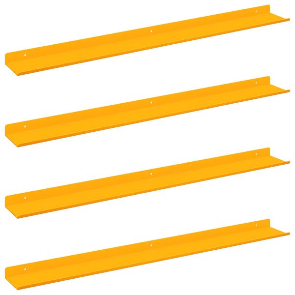 Стенен рафт с рафт 4 pcs Горчично жълто 80 x 9 x 2,5 см