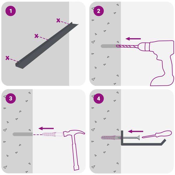 Стенен рафт с рафт 2 pcs Антрацит 100 x 9 x 2,5 см