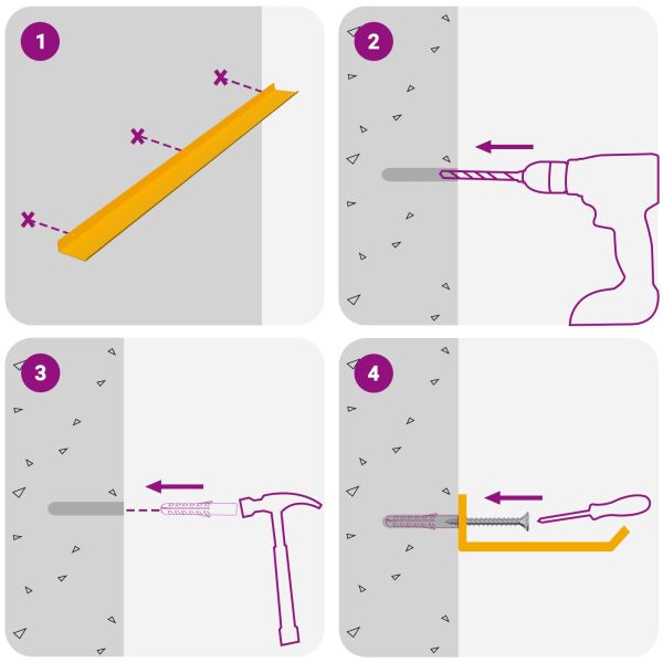 Стенен рафт с рафт 4 pcs Горчично жълто 100 x 9 x 2,5 см