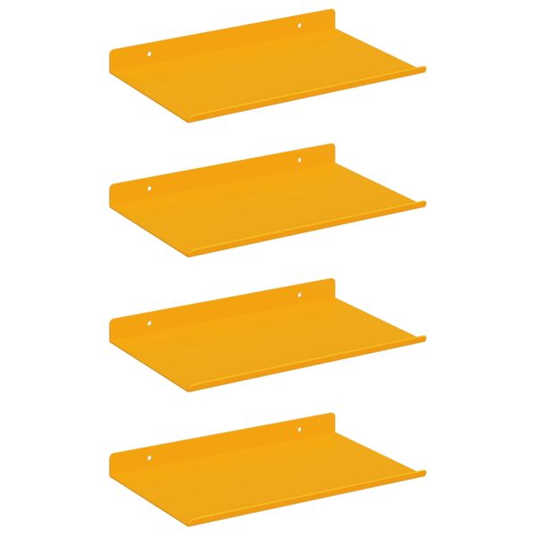 Стенен рафт с рафт 4 pcs Горчично жълто 30 x 18 x 2,5 см