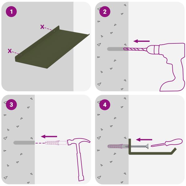 Стенен рафт с рафт 2 pcs Маслинено зелено 40 x 18 x 2,5 см