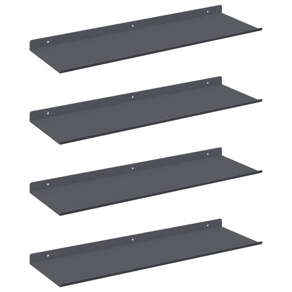 Стенен рафт с рафт 4 pcs Антрацит 60 x 18 x 2,5 см