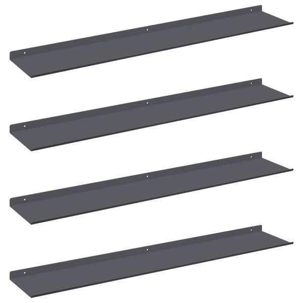 Стенен рафт с рафт 4 pcs Антрацит 100 x 18 x 2,5 см