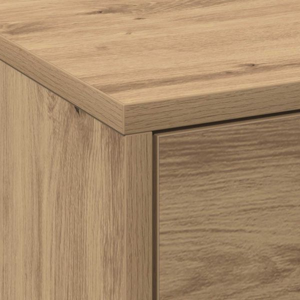 ТВ шкаф с LED с чекмедже Дъб 140 x 34 x 40 см Инженерно дърво