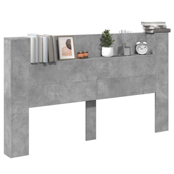 Табла за легло с LED осветление Бетонно 180 x 16,5 x 103,5 cm