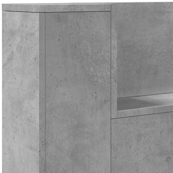 Табла за легло с LED осветление Бетонно 180 x 16,5 x 103,5 cm