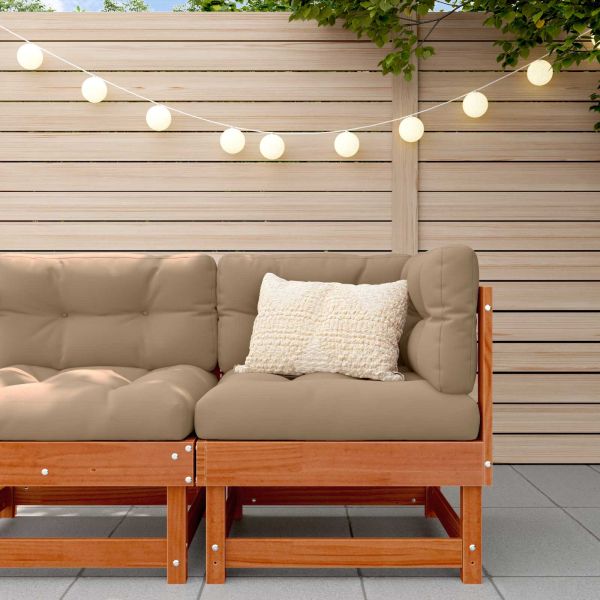 4 Брой Секционен диван Солиден бор Восъчен Кафяв