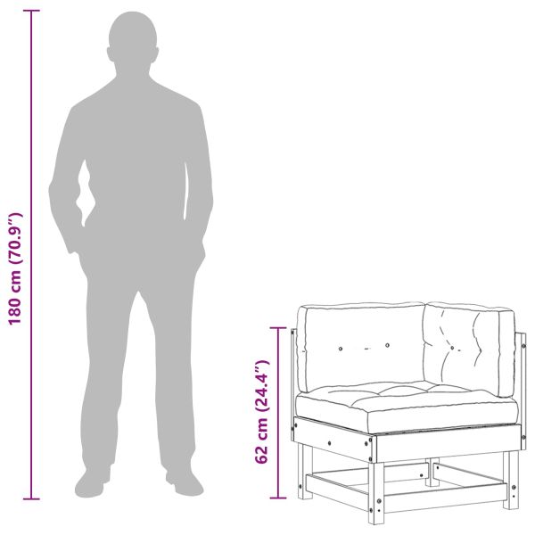 4 Брой Секционен диван Солиден бор Восъчен Кафяв
