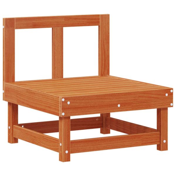 Градинен среден диван Масивна боровина Восъчен Кафяв