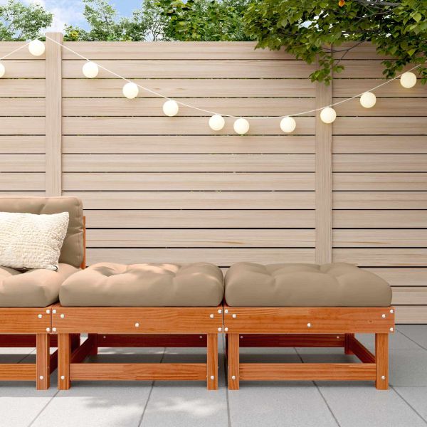 Градинска поставка за крака Масивна боровина Восъчен Кафяв