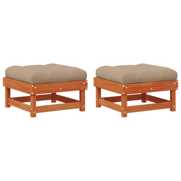 Градинска поставка за крака Масивна боровина Восъчен Кафяв