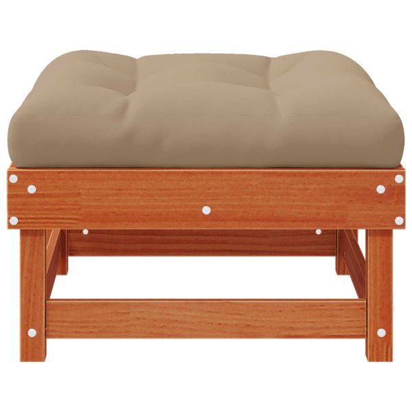 Градинска поставка за крака Масивна боровина Восъчен Кафяв