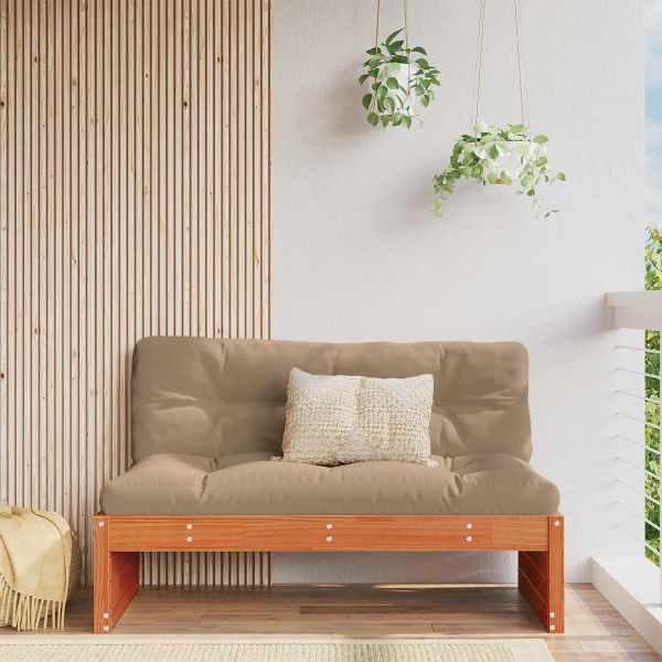 Секционен диван Солиден бор Восъчен Кафяв 120 x 95 x 69 см