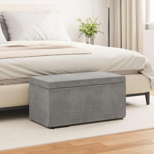 Стук Светлосиво 81 x 41 x 40 cm Кадифе и инженерна дървесина