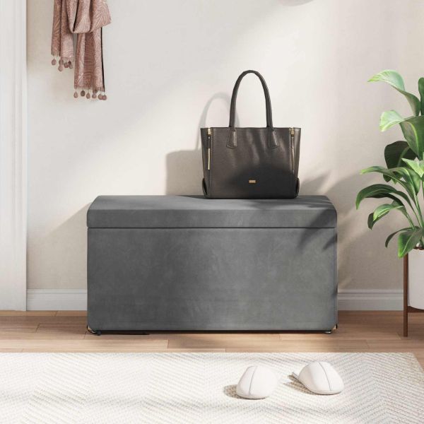 Стук Тъмен сив 81 x 41 x 40 cm Кадифе и инженерна дървесина