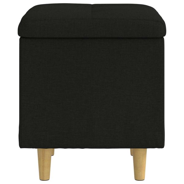 Табуретка с място за съхранение Черен 40 x 40 x 45 cm текстил