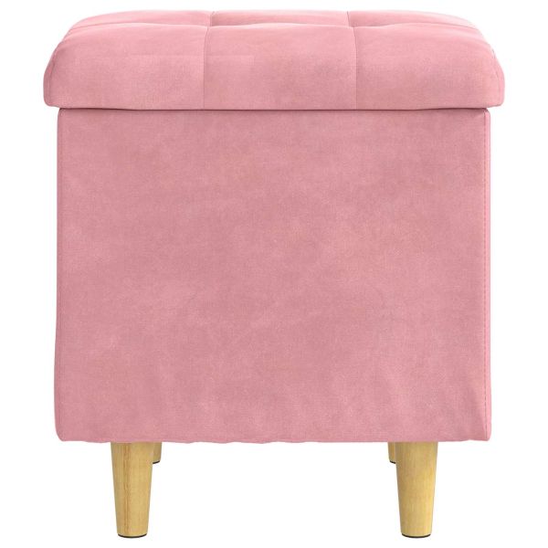 Табуретка с място за съхранение Розово 40 x 40 x 45 cm Кадифе
