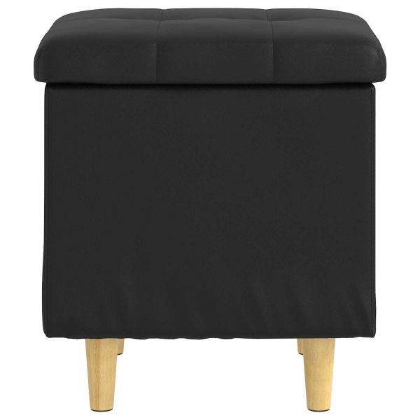 Табуретка с място за съхранение с възглавница Черен Изкуствена