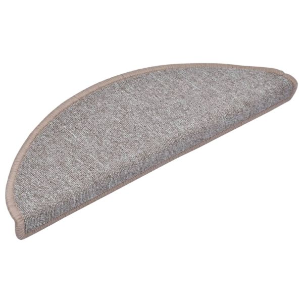 Изтривалки за стълби, 10 бр., 65x24x4 см, светлокафяви, полукръгли, големи