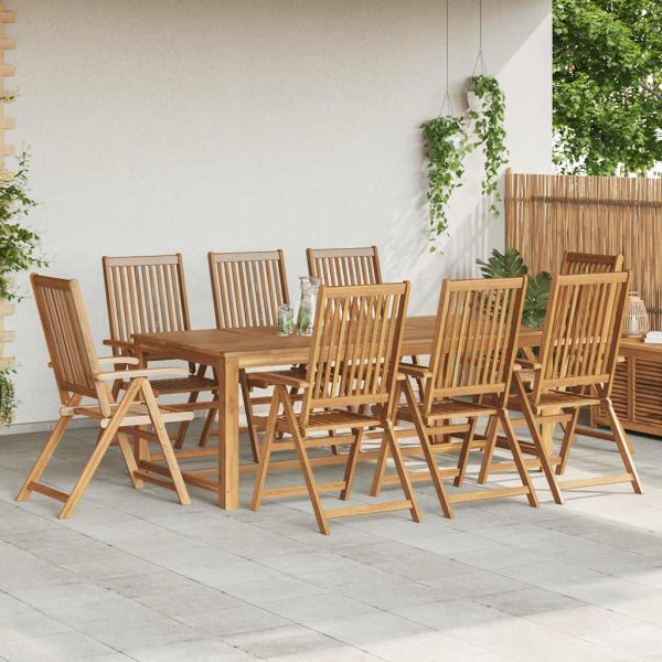 Сгъваеми градински столове, 8 бр, акация масив