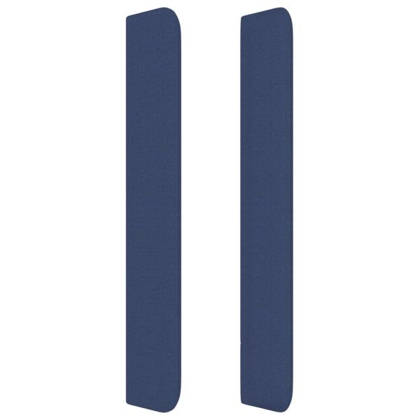 Горна табла за легло с уши, синя, 93x16x118/128 см, плат