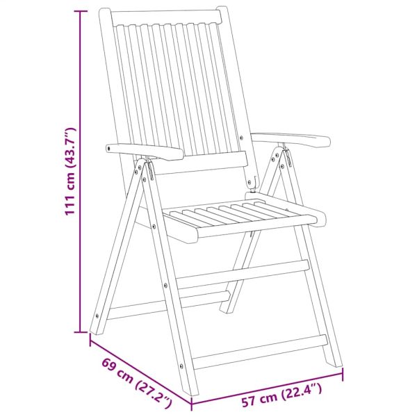 Градински трапезен комплект от 3 части, акациево дърво масив