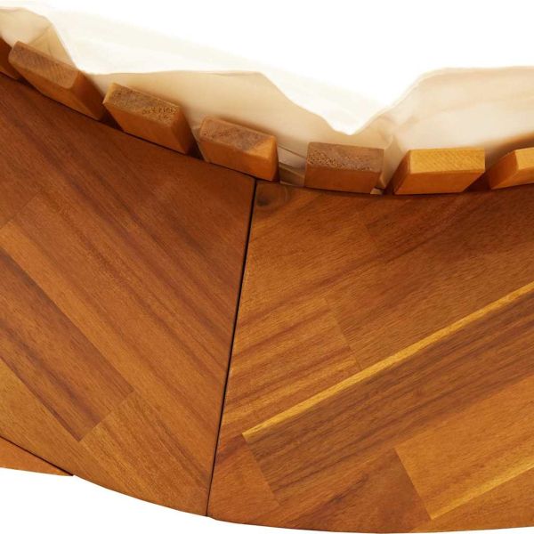 Шезлонг с възглавница 2 pcs Кафяво Солидно акациево дърво