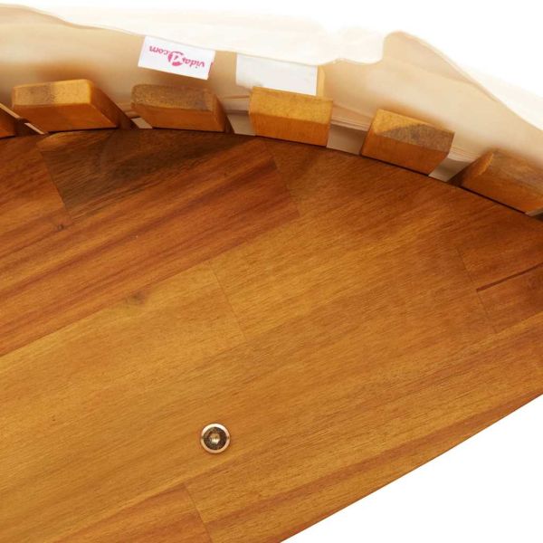 Шезлонг с възглавница 2 pcs Кафяво Солидно акациево дърво