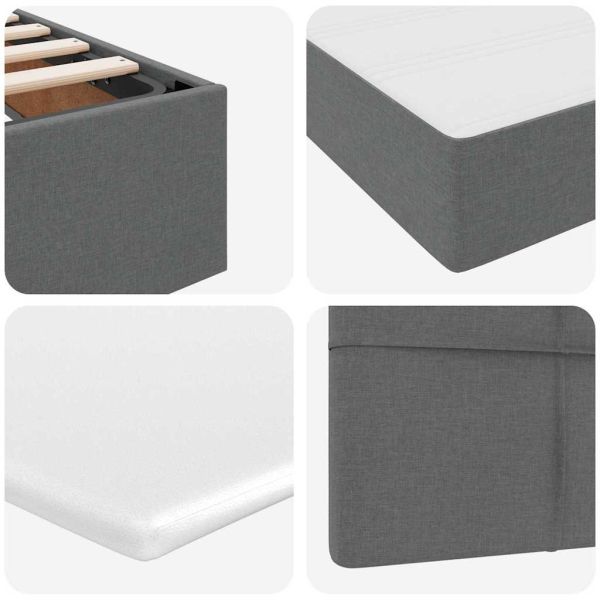 Легло с място за съхранение и матрак Тъмен сив 90 x 190 cm