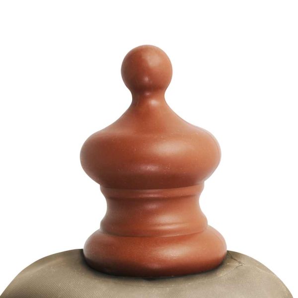 Градински чадър с дървен прът, 350 см, таупе