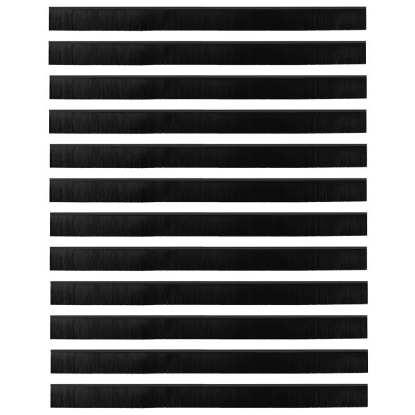 Самозалепващи се четки за уплътняване на врати 12 pcs Черно