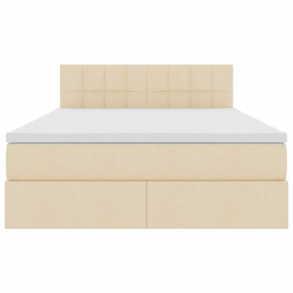 Легло с място за съхранение и матрак Кремав 140 x 190 cm