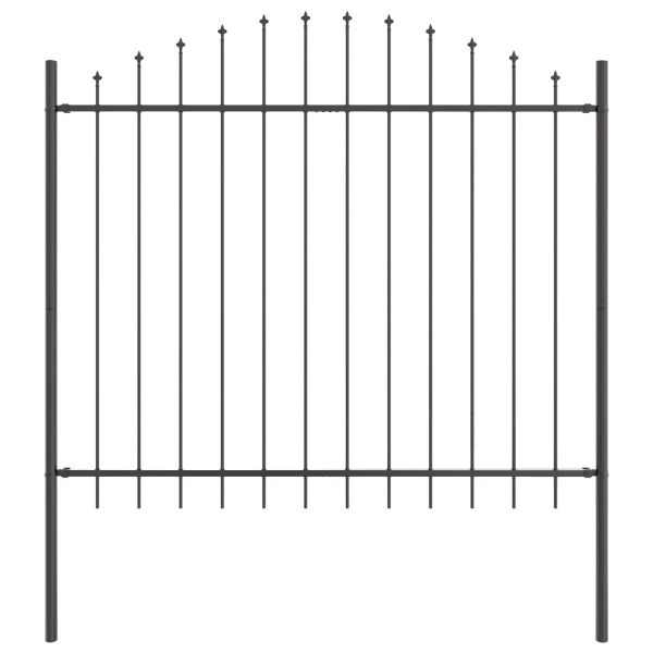 Градска ограда 7 pcs Сив 170 x 190 см Прахово боядисана стомана